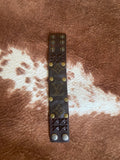 Leather Band Cuff Bracelet w/added Louis Vuitton Canvas