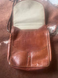 Vintage Gianfranco Lotti Large Leather Crossbody Messenger Hand Bag