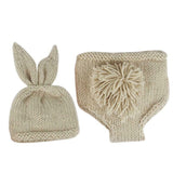 Handmade Newborn Crochet Bunny Outfit with Amigurumi Stuffed Bunny & Carrot