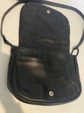Vintage Smooth Black Leather Bottega Veneta Crossbody Bag