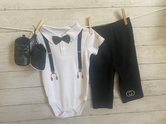 Baby Boy Designer Inspired Tuxedo Suit - 100% Cotton